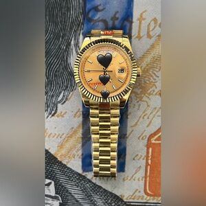 Men’s Luxury Style Automatic Stainless Steel Watch Gold Dial 41mm